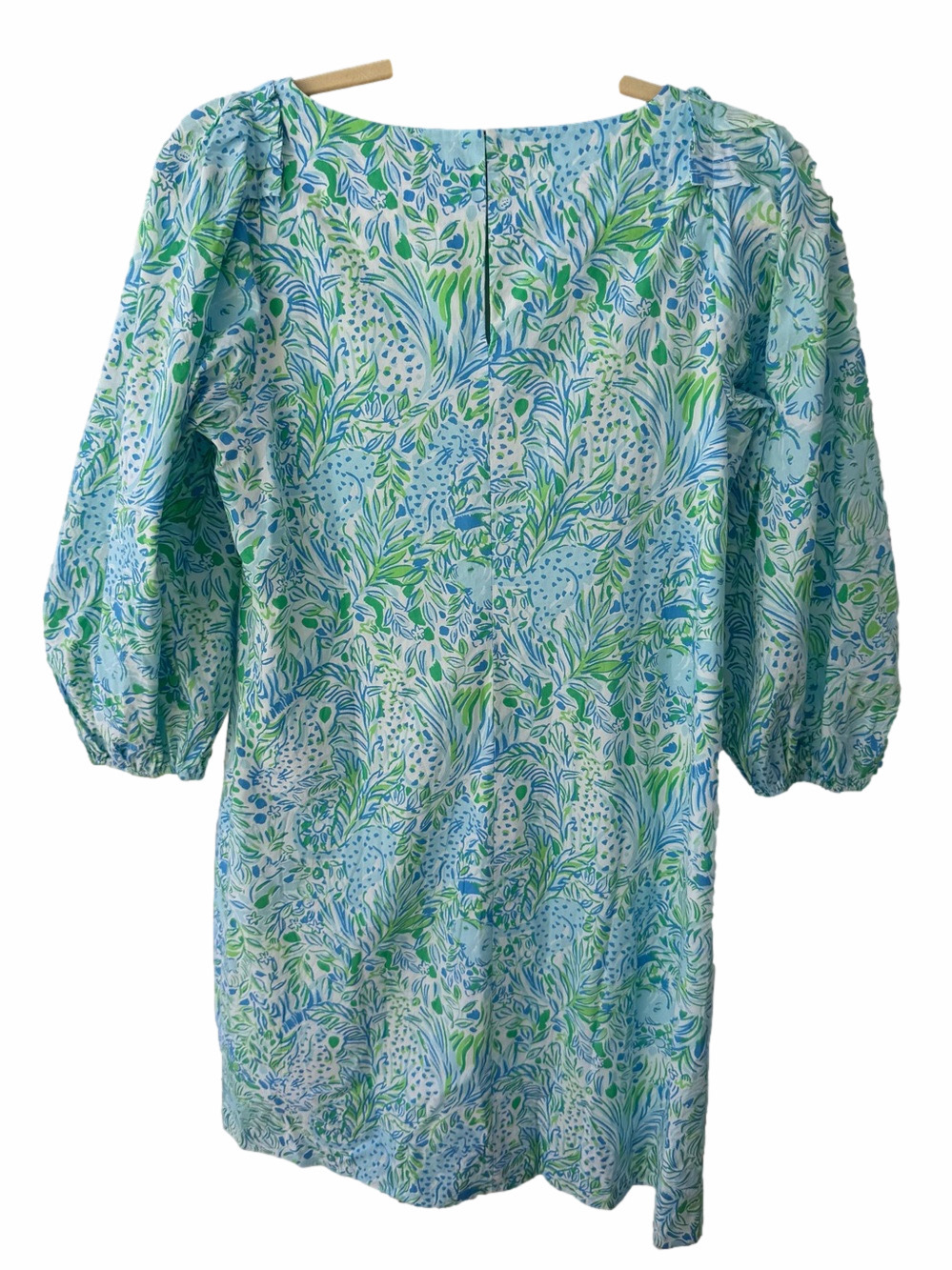 Lilly Pulitzer Barbara Dress Hydra Blue Dandy Lions Size 2 NO BELT Blue Green - Picture 3 of 10